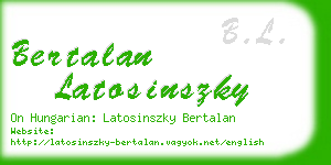 bertalan latosinszky business card